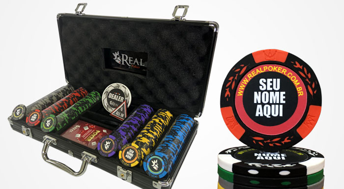 Maleta com 300 Fichas de Poker Personalizadas em Clay - C3